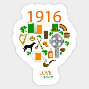 1916, Love Ireland Sticker